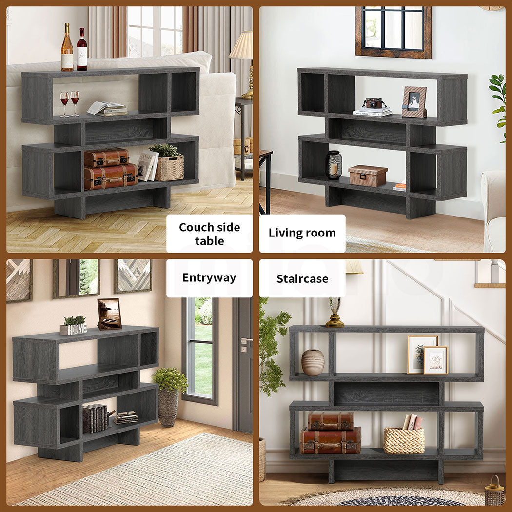 Familand 111cm Wooden Console Hallway Table with 4-teirs Ample Storage Shelves- Entryway Tables