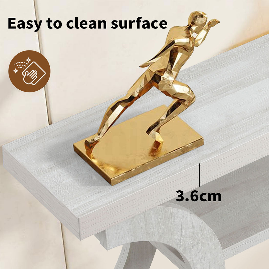 Familand 120cm Wooden Console Hallway Table - 3 Teirs Storage Shelves - Entryway Tables Behind Sofa