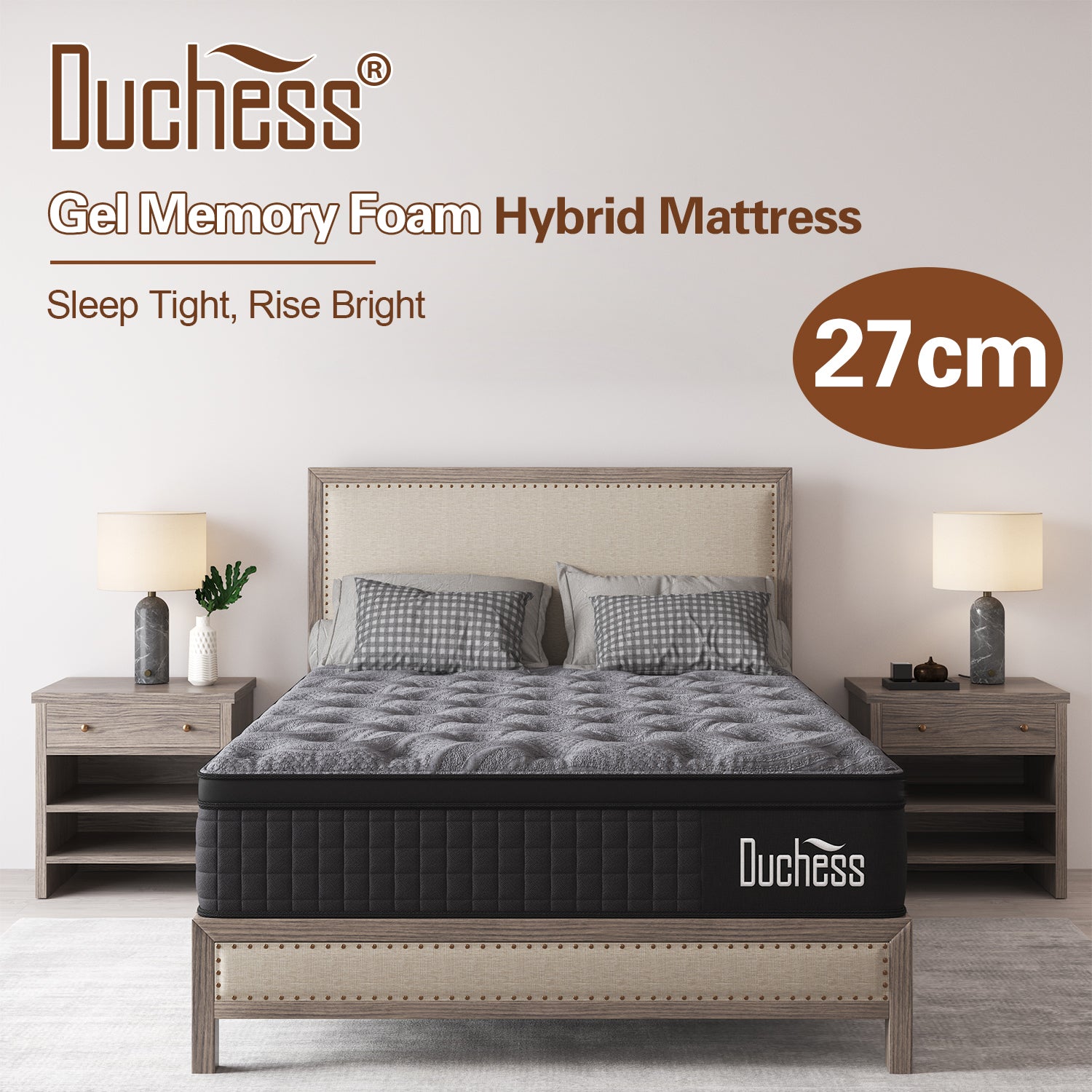 Duchess Mattress King Size COOL GEL Memory Foam Pocket Spring 27cm