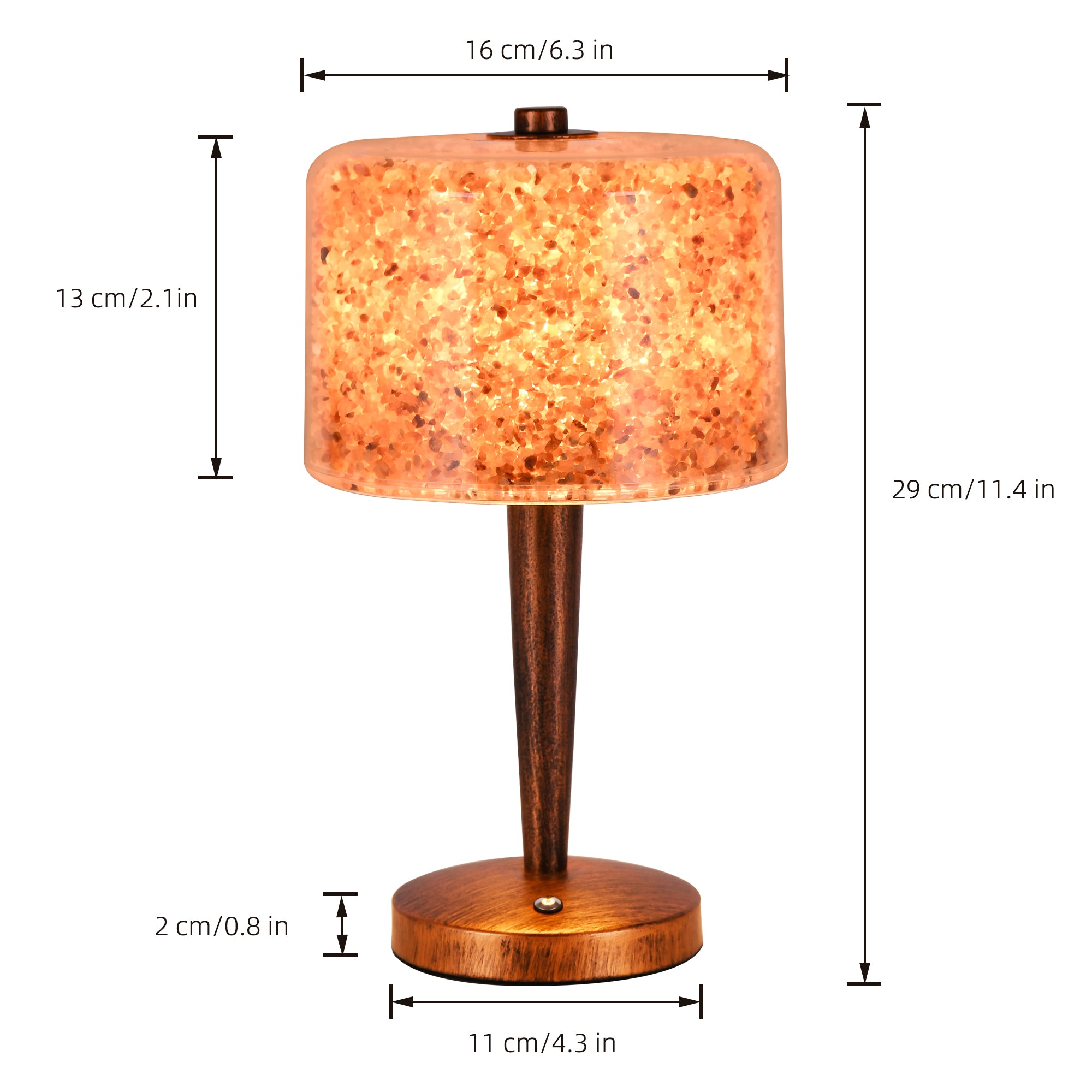 Large Himalayan Salt Lamp (1.6kg) Retro and exquisite craftsmanship, adjustable brightness USB lamp