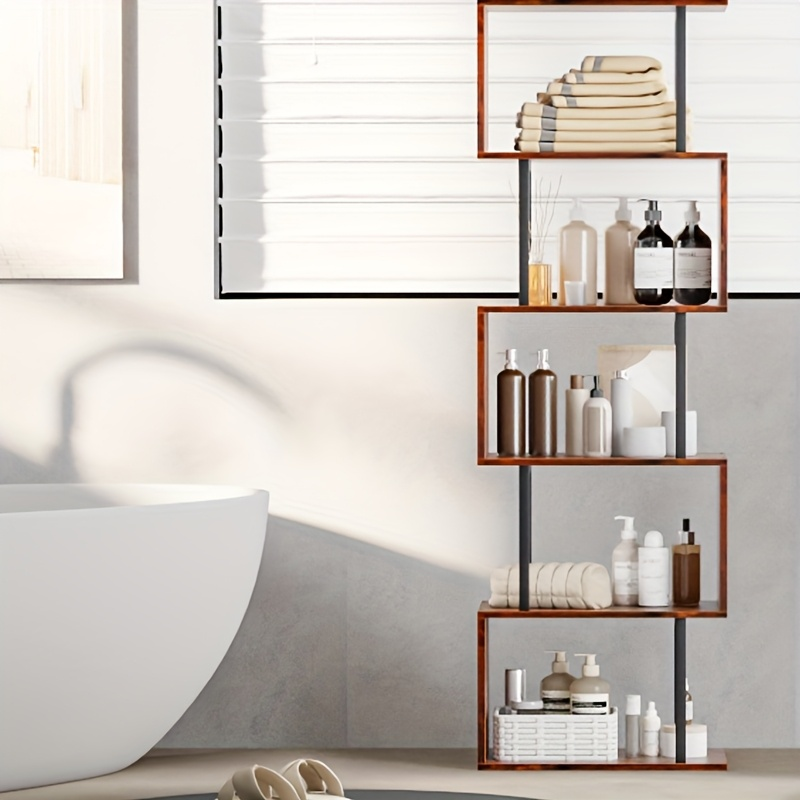 Industrial Vintage Multifunctional Storage Shelf: Sturdy Metal & Wood Construction, Ideal for Office