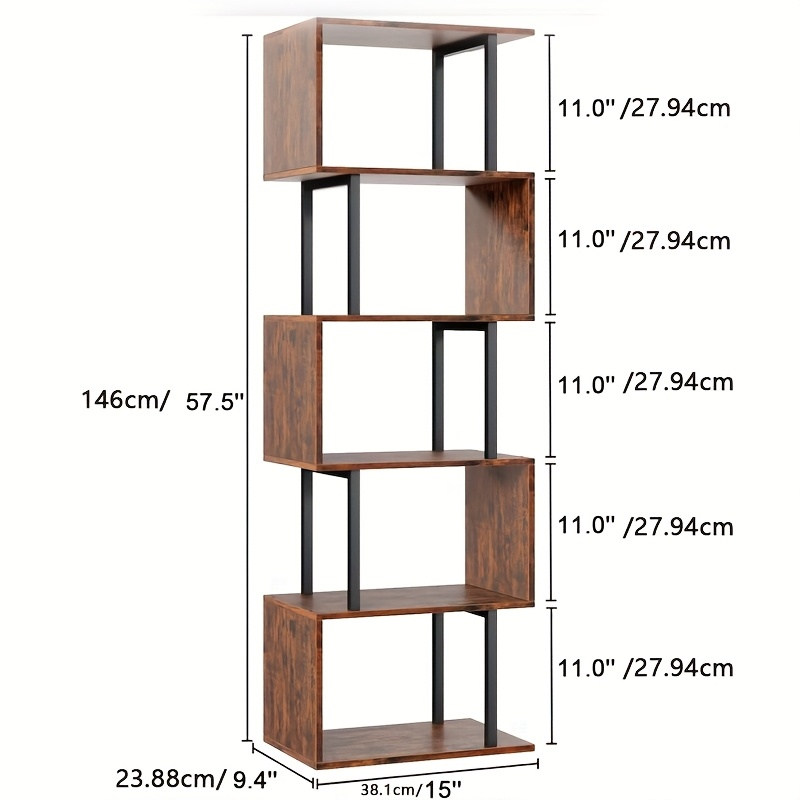 Industrial Vintage Multifunctional Storage Shelf: Sturdy Metal & Wood Construction, Ideal for Office