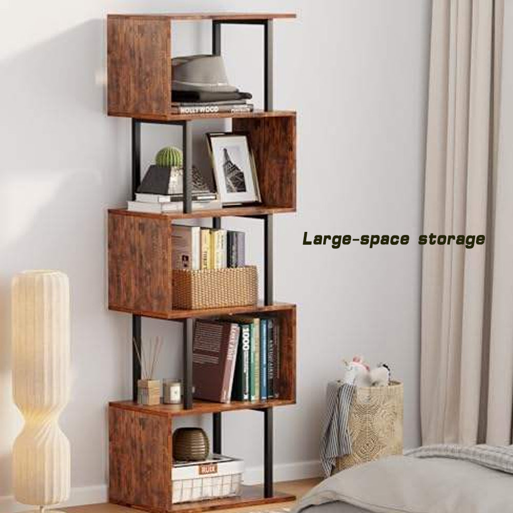 Industrial Vintage Multifunctional Storage Shelf: Sturdy Metal & Wood Construction, Ideal for Office