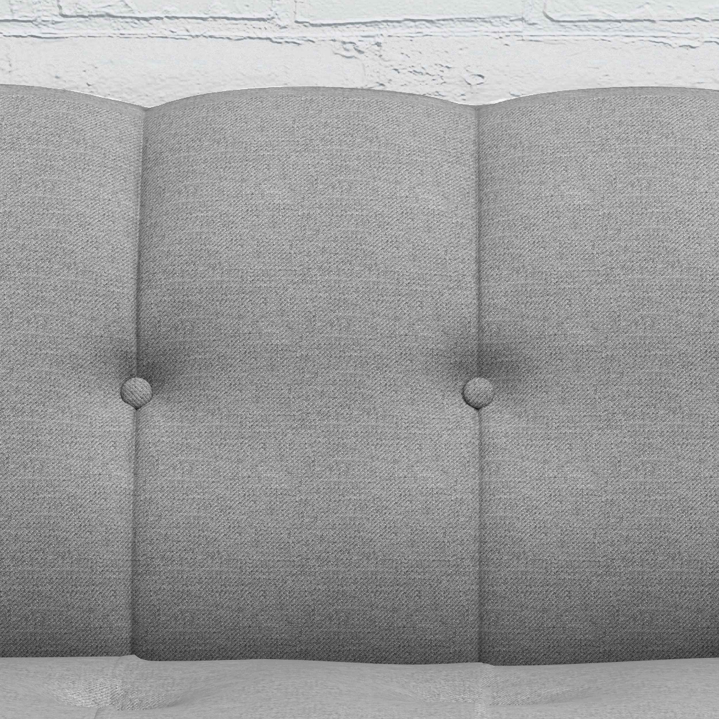 Mid-Century Modern Soft Grey Fabric Loveseat Sofa