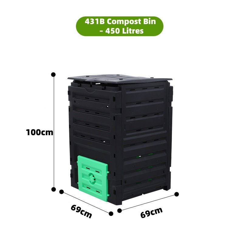 Modern Outdoor Compost Bin – Durable Plastic Weatherproof Composter for Efficient Garden Waste Recyc