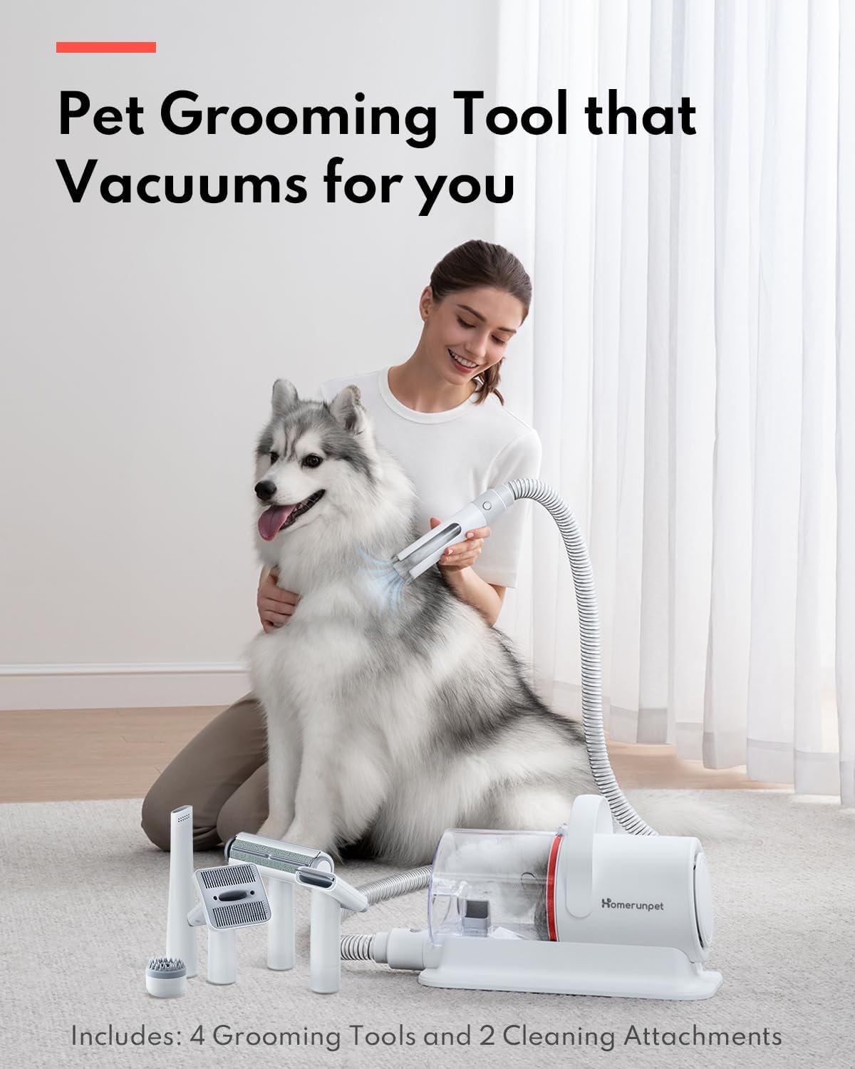 Homerunpet Pet Grooming Kit & Dog Hair Vacuum (HC15)