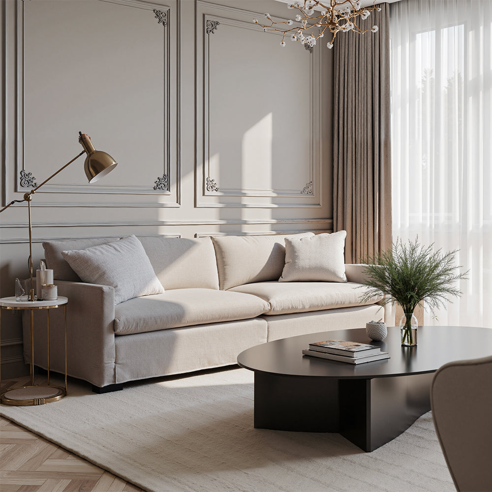 Brio Sofa with Removable Backrest and Solid Pine Wood Frame