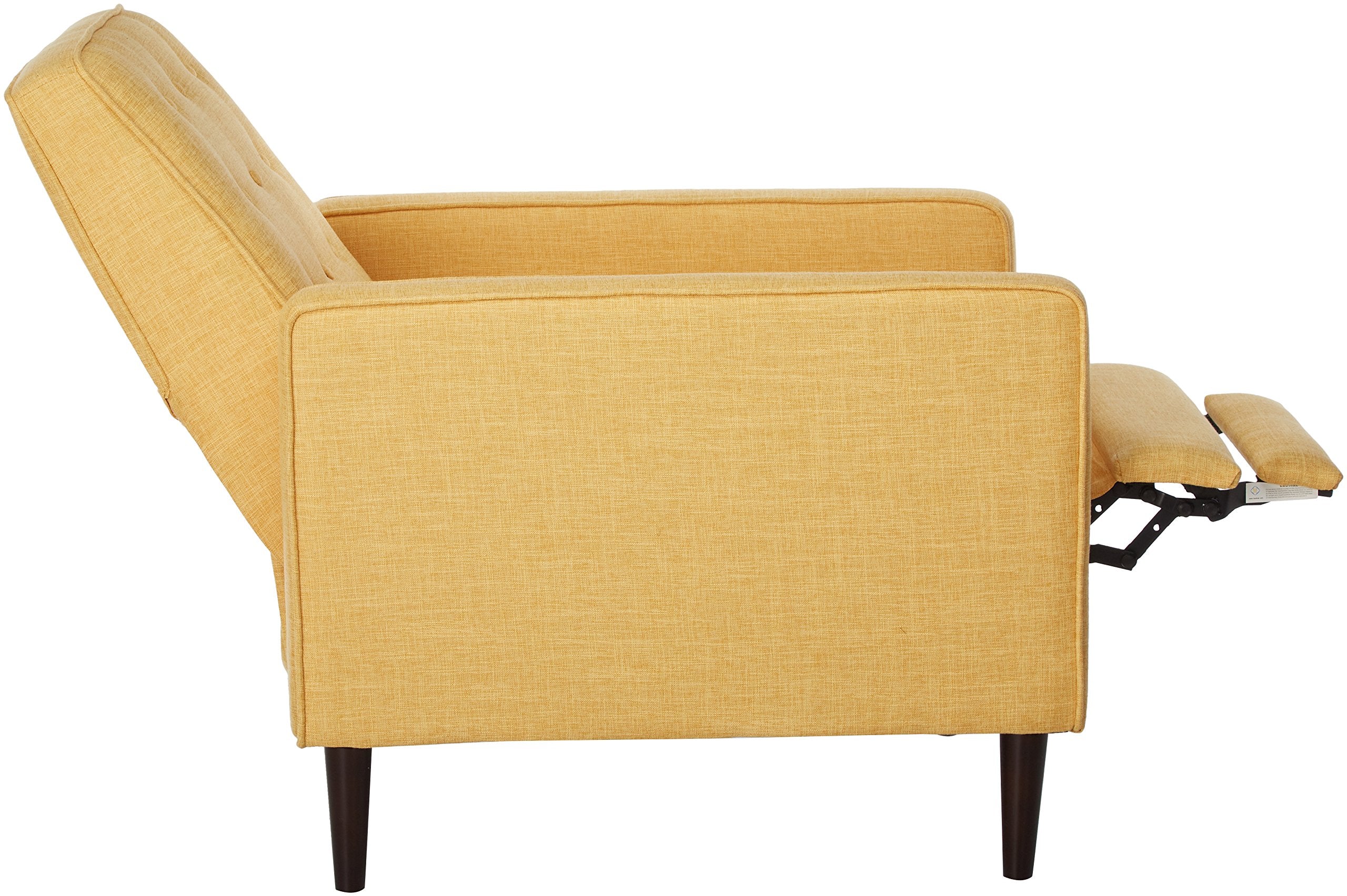 Mid-Century Modern Yellow Tufted Back Microfiber Upholstered Armchair