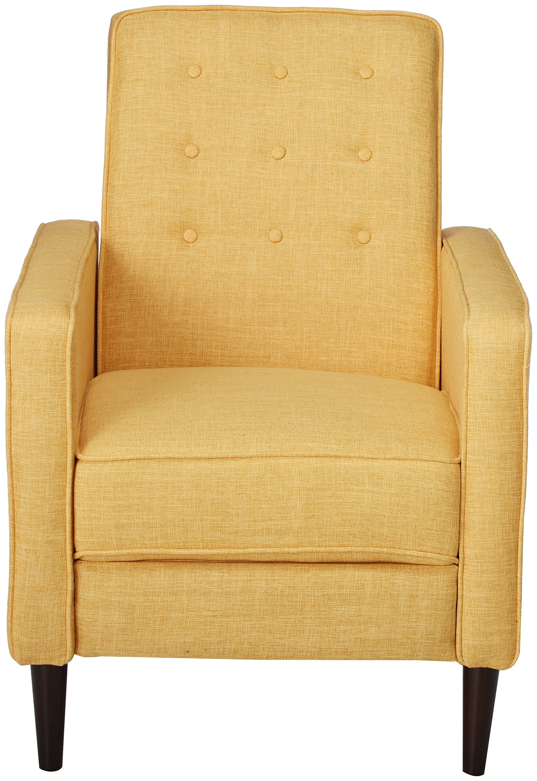 Mid-Century Modern Yellow Tufted Back Microfiber Upholstered Armchair