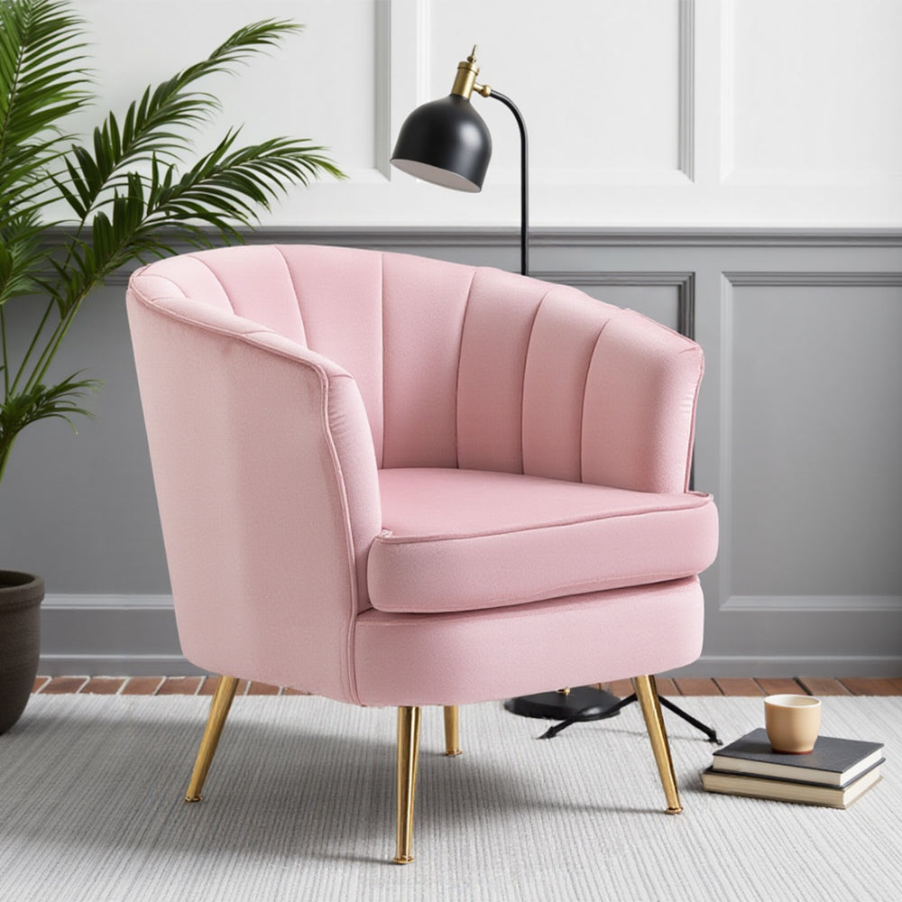 Fashion Leisure Velvet Fabric Armchair