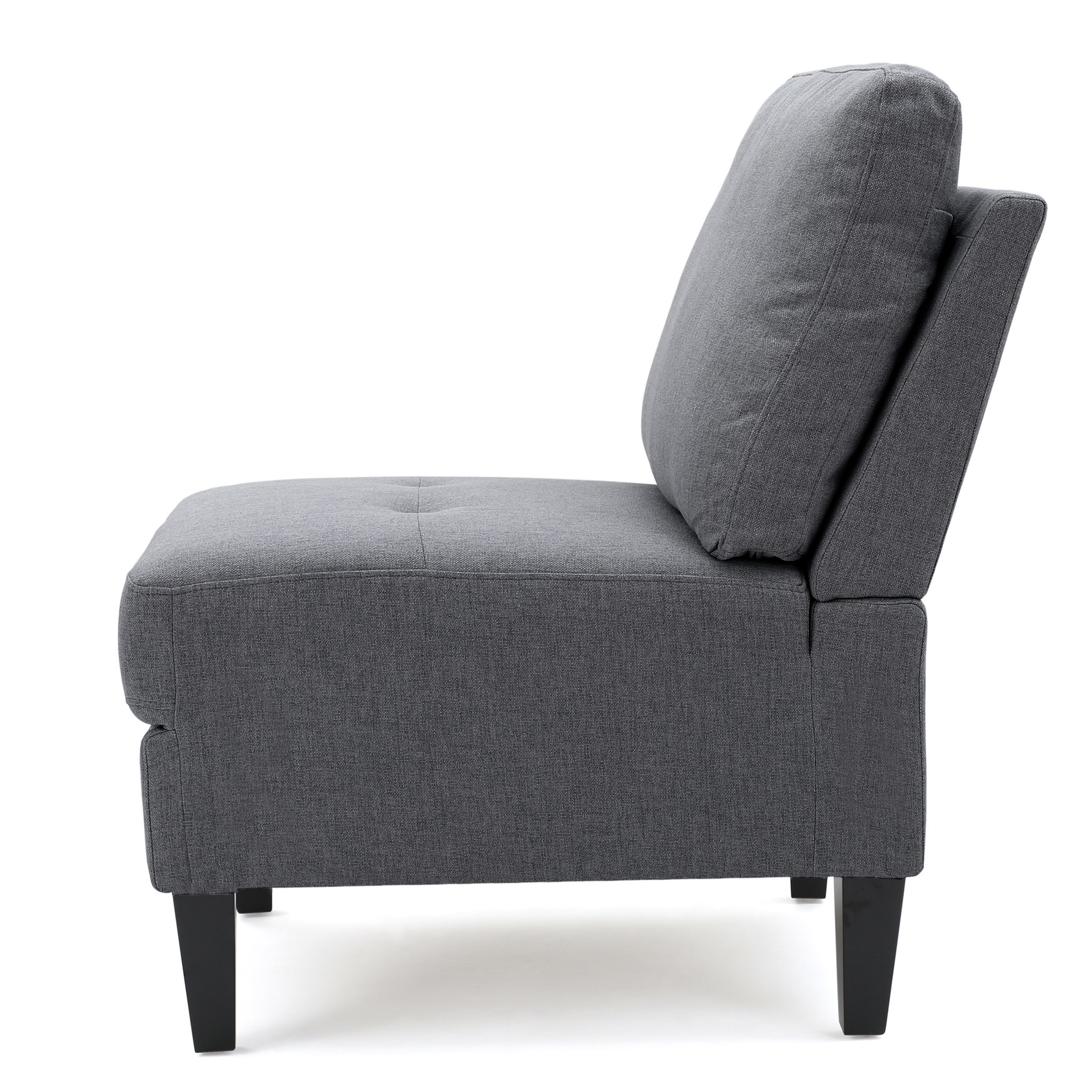 Set of 2 Modern Light Grey/Dark Grey Upholstered Fabric Single Sofas