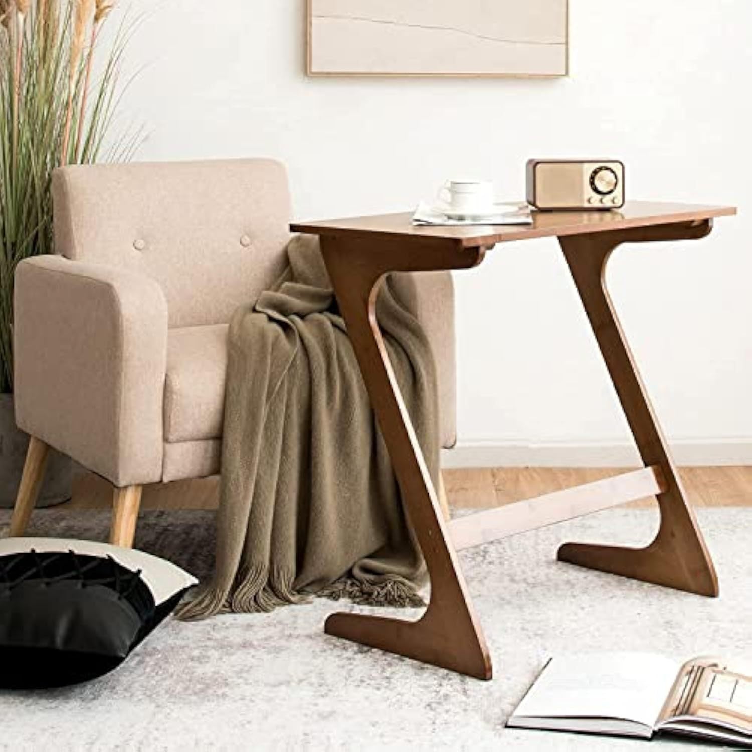 Small Z-Shaped Side Table Coffee Table Bedside Table Bamboo Table
