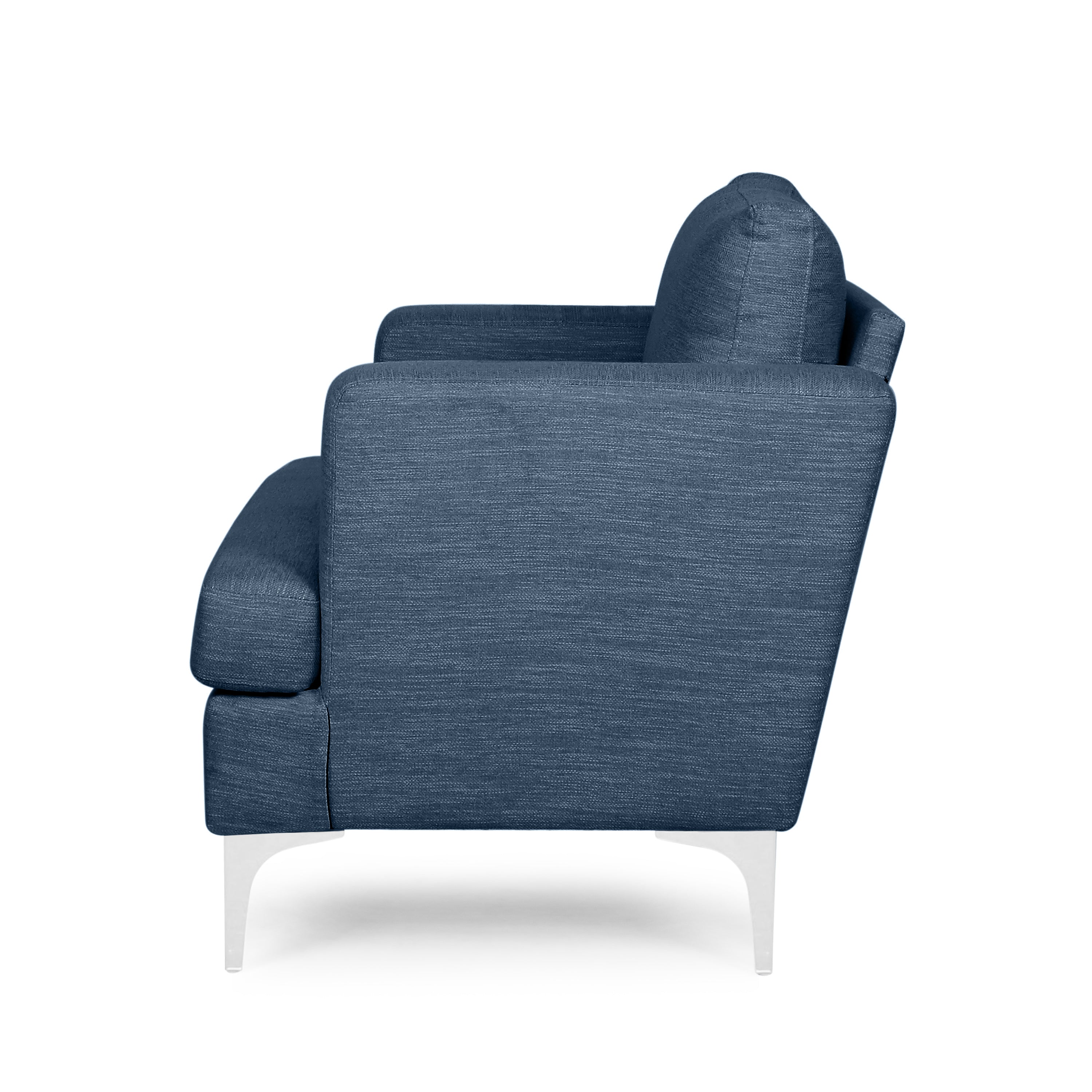 Minimalist Beige/Dark Grey/Navy Blue Fabric Upholstered Club Chair