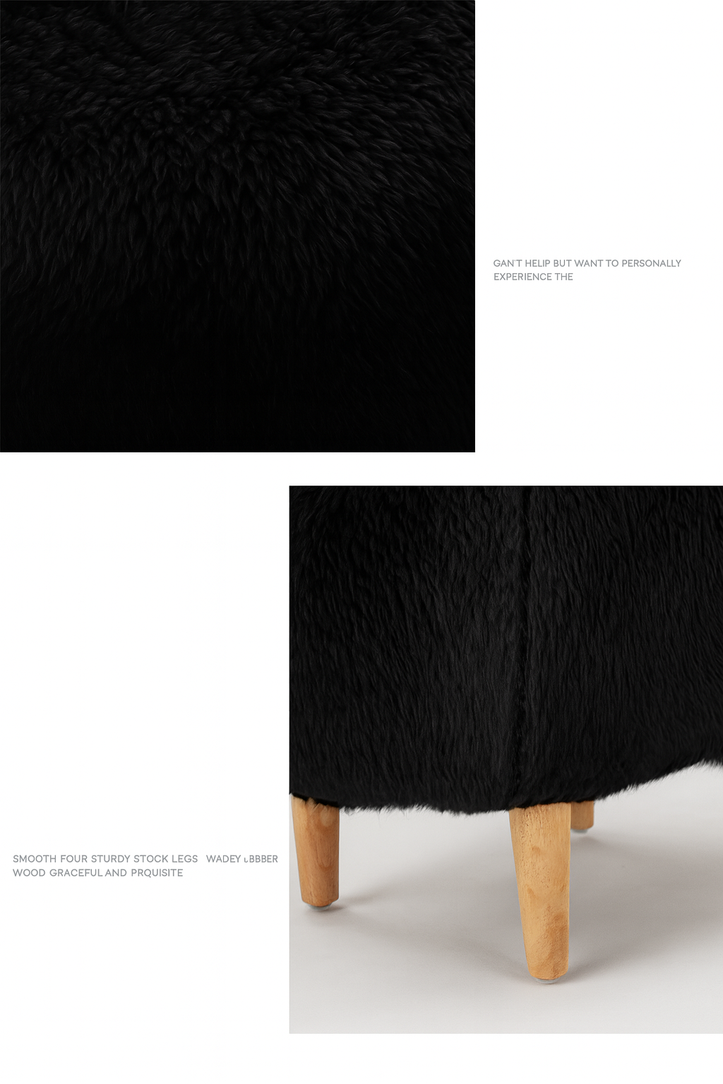 Modern Multifunctional Padded Upholstered Animal Storage Foot Rest Stool with 150kg Capacity