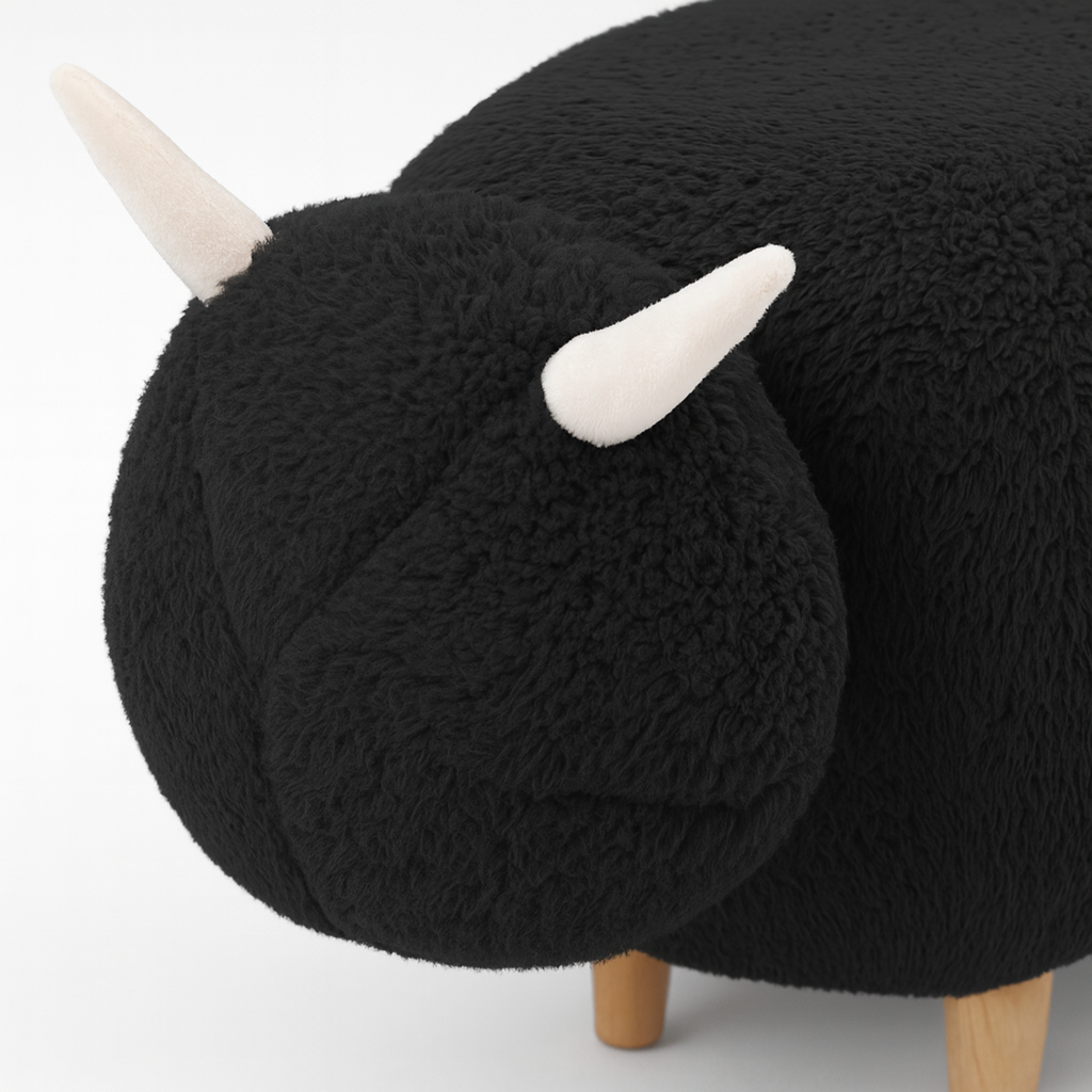 Modern Multifunctional Padded Upholstered Animal Storage Foot Rest Stool with 150kg Capacity