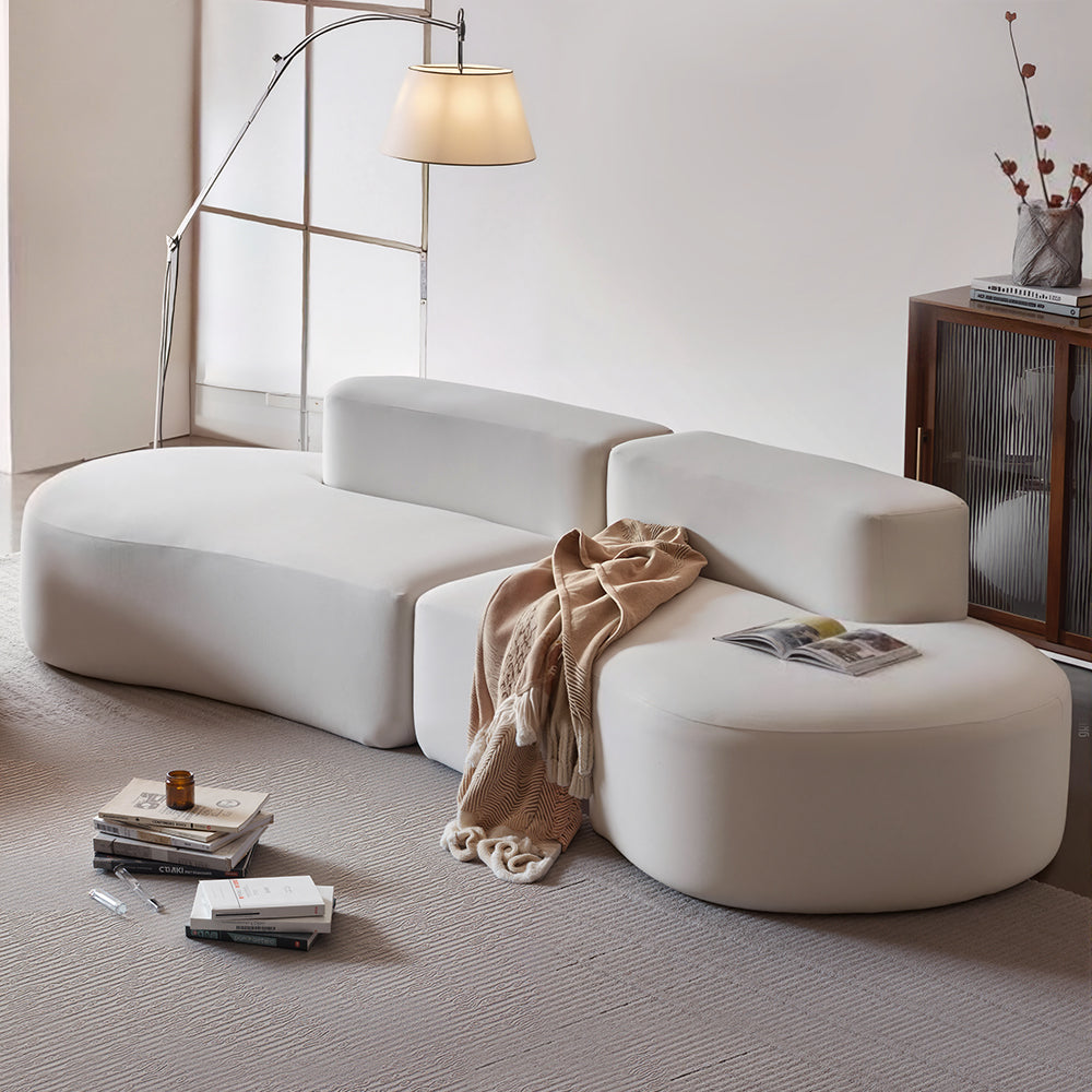 Modern minimalist style multi-person sofa, comfortable to sit on, skin-friendly and soft