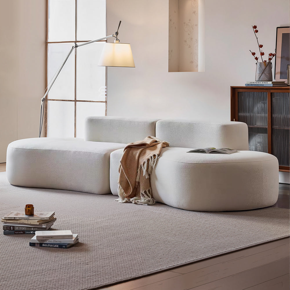 Modern minimalist style multi-person sofa, comfortable to sit on, skin-friendly and soft