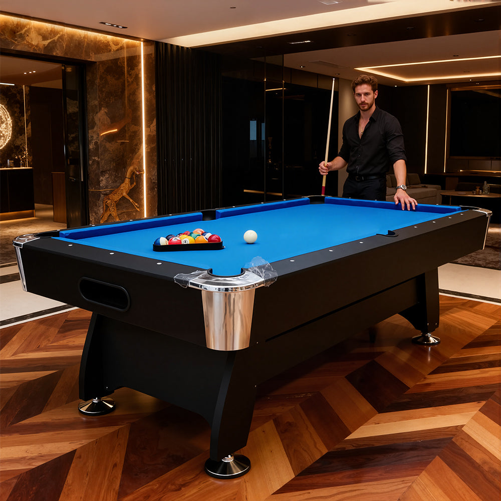 7Ft billiard table(BLUE),Velvet tablecloth,with accessories
