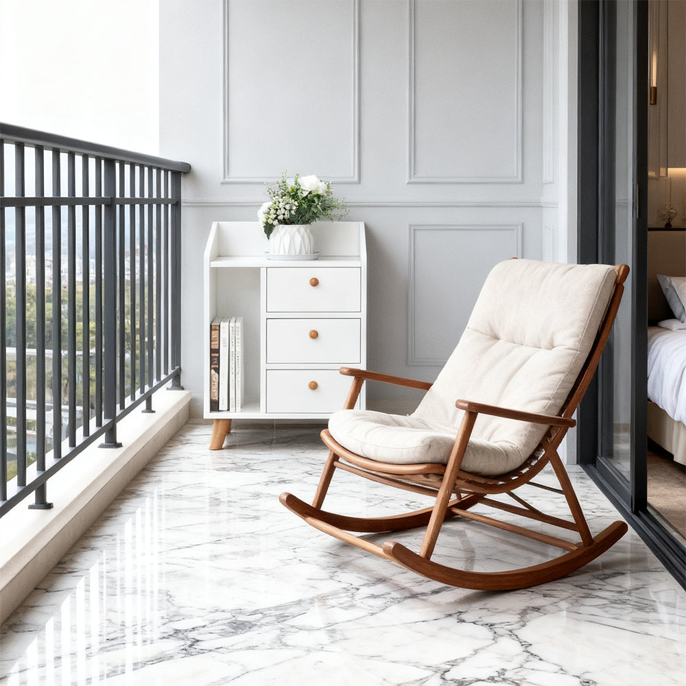 JUKEY Multi-Functional Bedside Table Simple Storage Rack – White 43*30*62cm