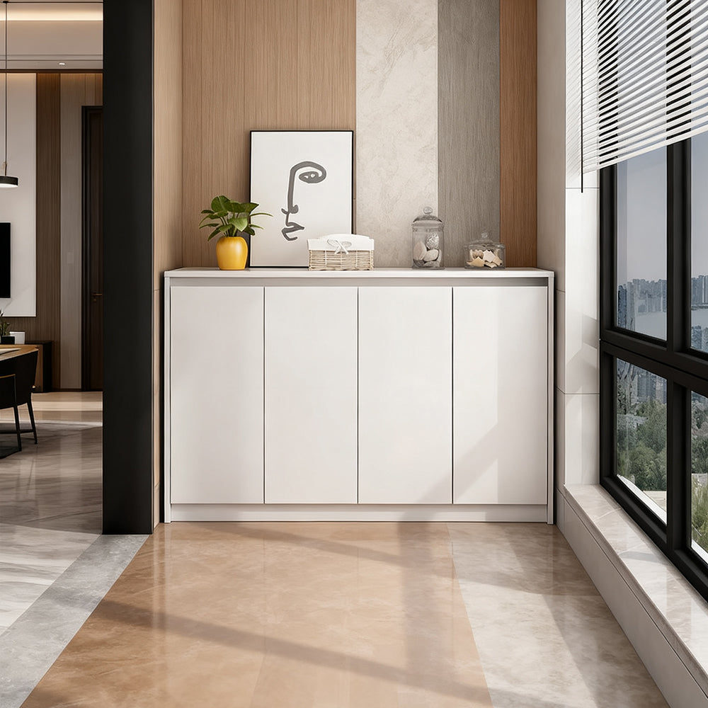 140cm JUKEY Multi-Functional Storage Cabinet Simple Sideboard; Large Capacity Shoe Cabinet - White