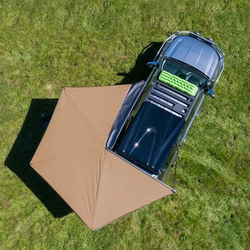 Outdoor camping wind 270 ° fan-shaped car side tent waterproof Oxford cloth material sunshade and rain proof car camping tent