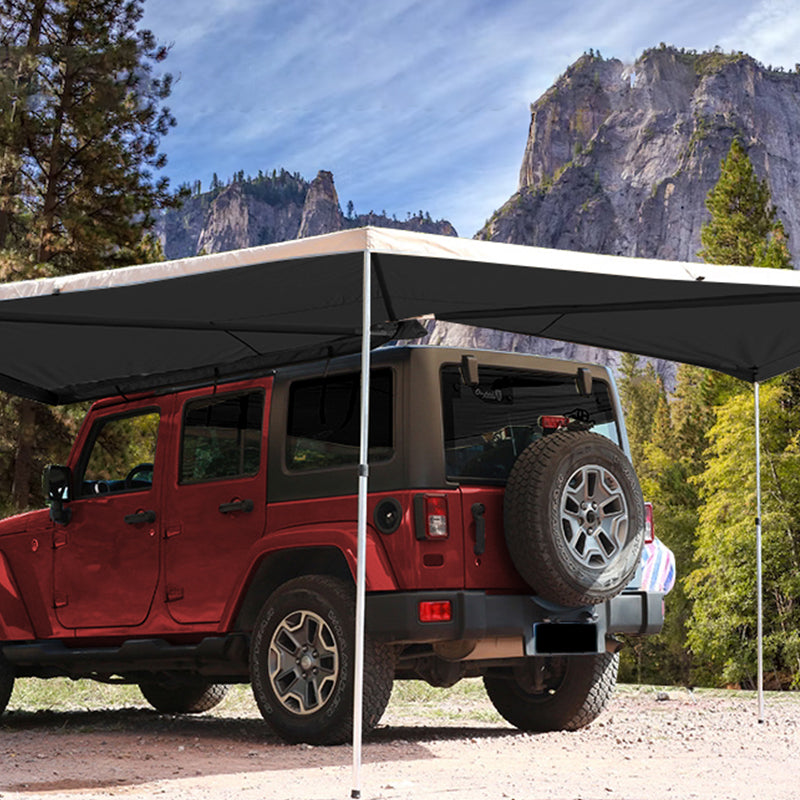 Outdoor camping wind 270 ° fan-shaped car side tent waterproof Oxford cloth material sunshade and rain proof car camping tent