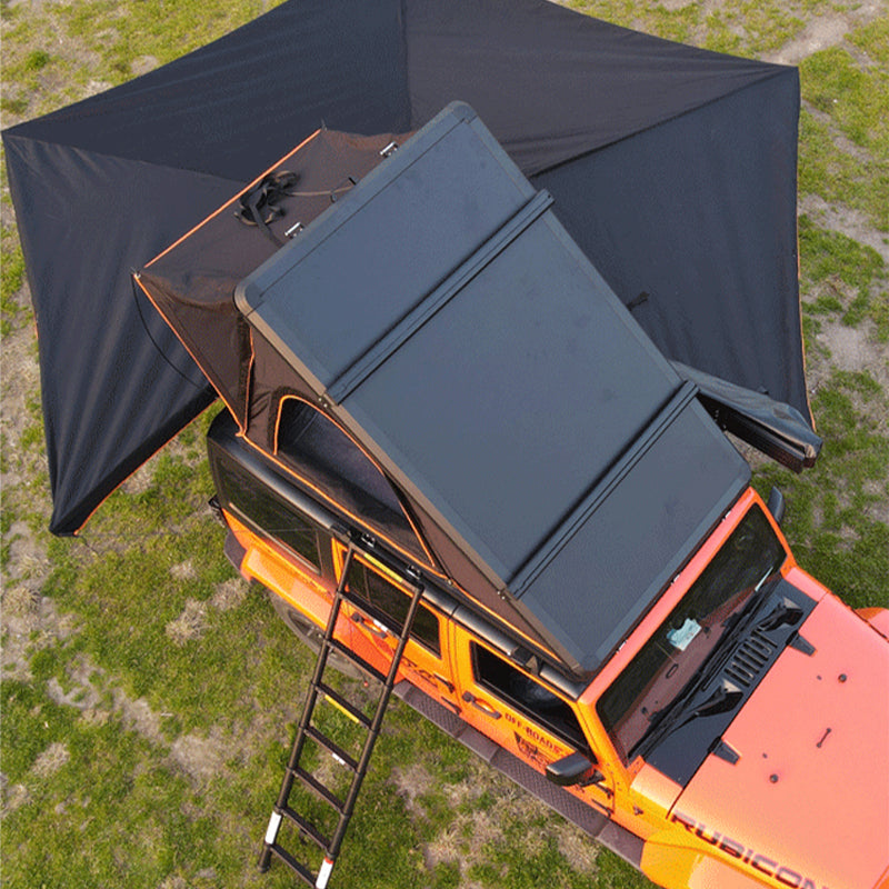 Hard core off-road wind hard shell roof tent, rain proof and strong wind resistant ABS hard shell material, quickly build self driving tent
