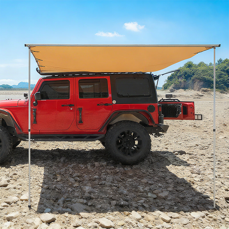 Car side tent for outdoor camping, 420D Oxford fabric khaki fabric side tent