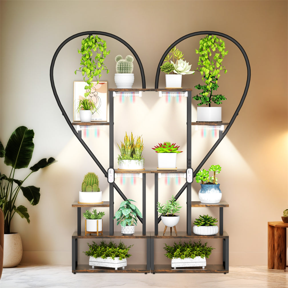 vintage plant stands indoor Vintage 2pcs Wood & Metal Heart-Shape Plant Flower Shelf Stand with Gr –  Eeeza Home AU
