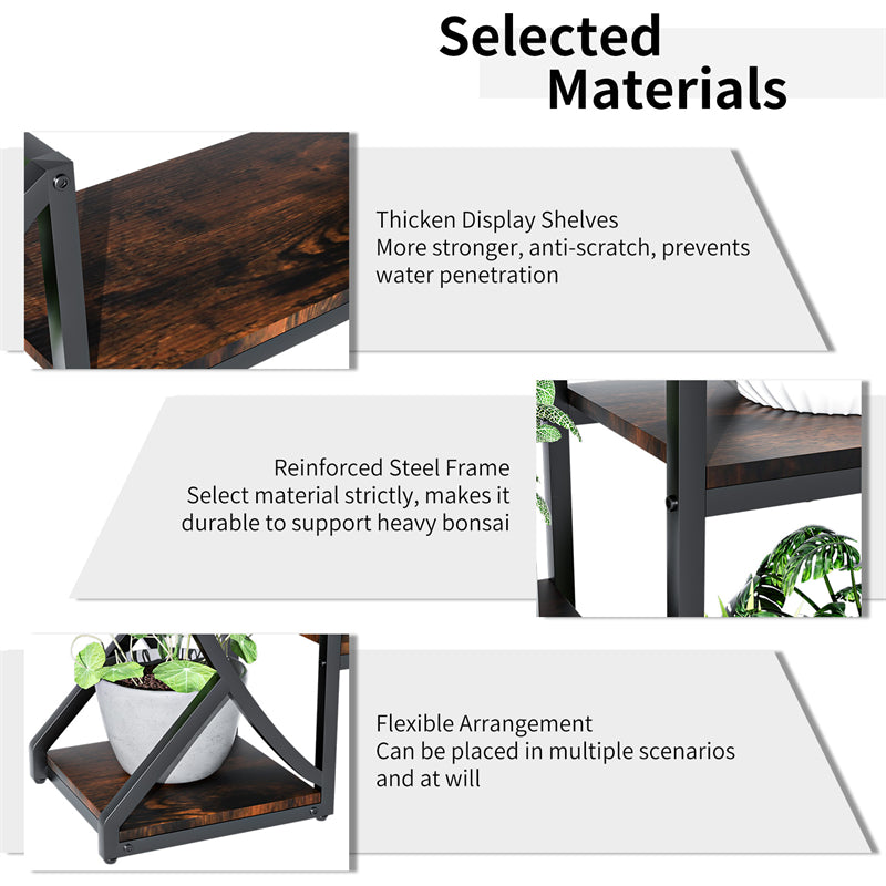 8 Tier Half-Moon Shaped Plant Stand 20 Pots Large Flower Pots Rack Living Room Bookshelf