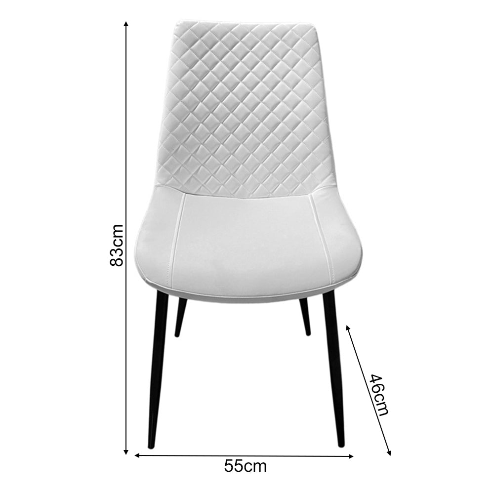 Dining Chair Set of 4 Leather Seat Kitchen Living Room Chair Bedroom Vanity Chair Desk Chair White Black