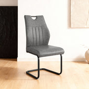 Dining Chair Set of 4 Leathaire Seat Grey Kitchen Living Room Chair Bedroom Vanity Chair Desk Chair