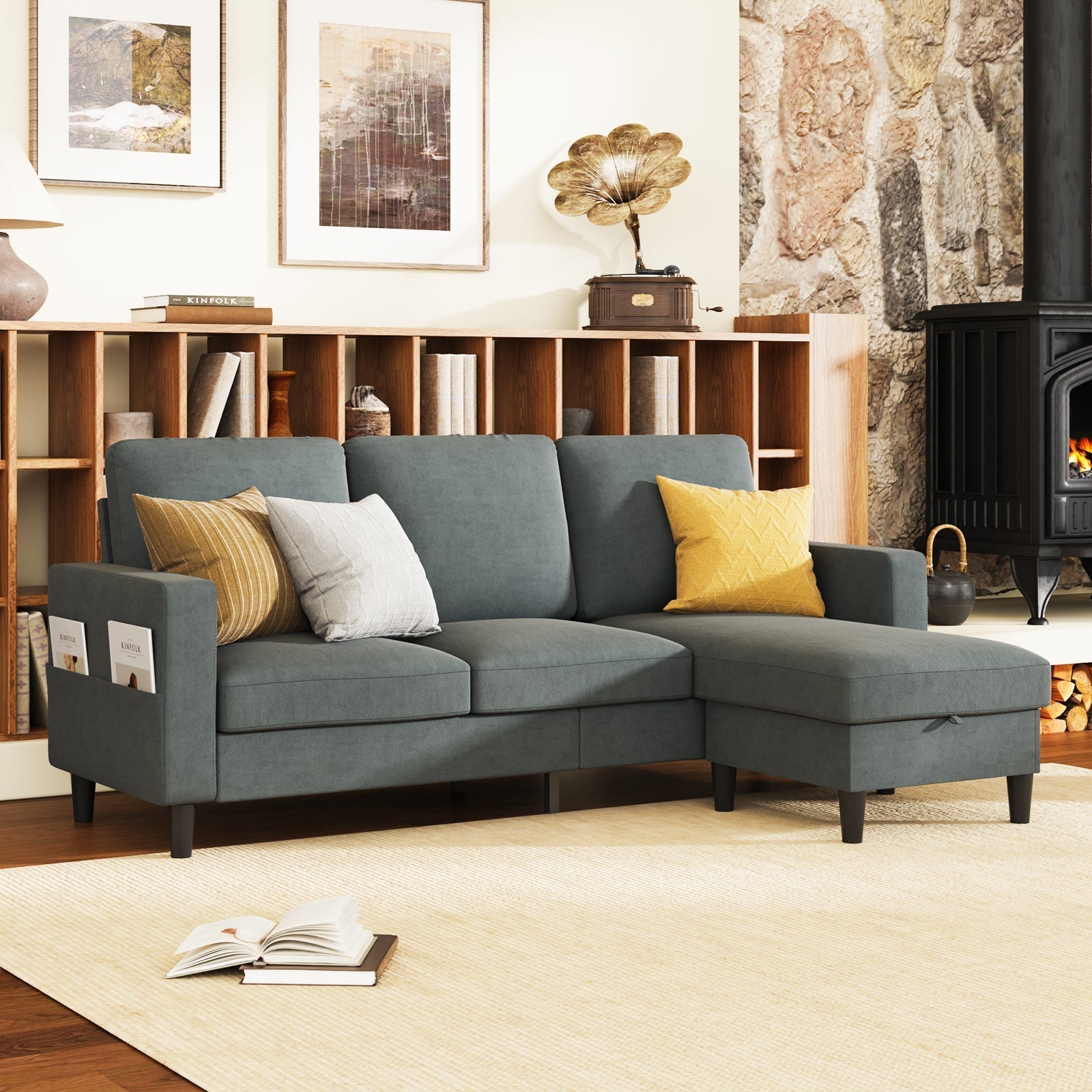 Advwin 3 Seater Sofa Lounge Set Gery