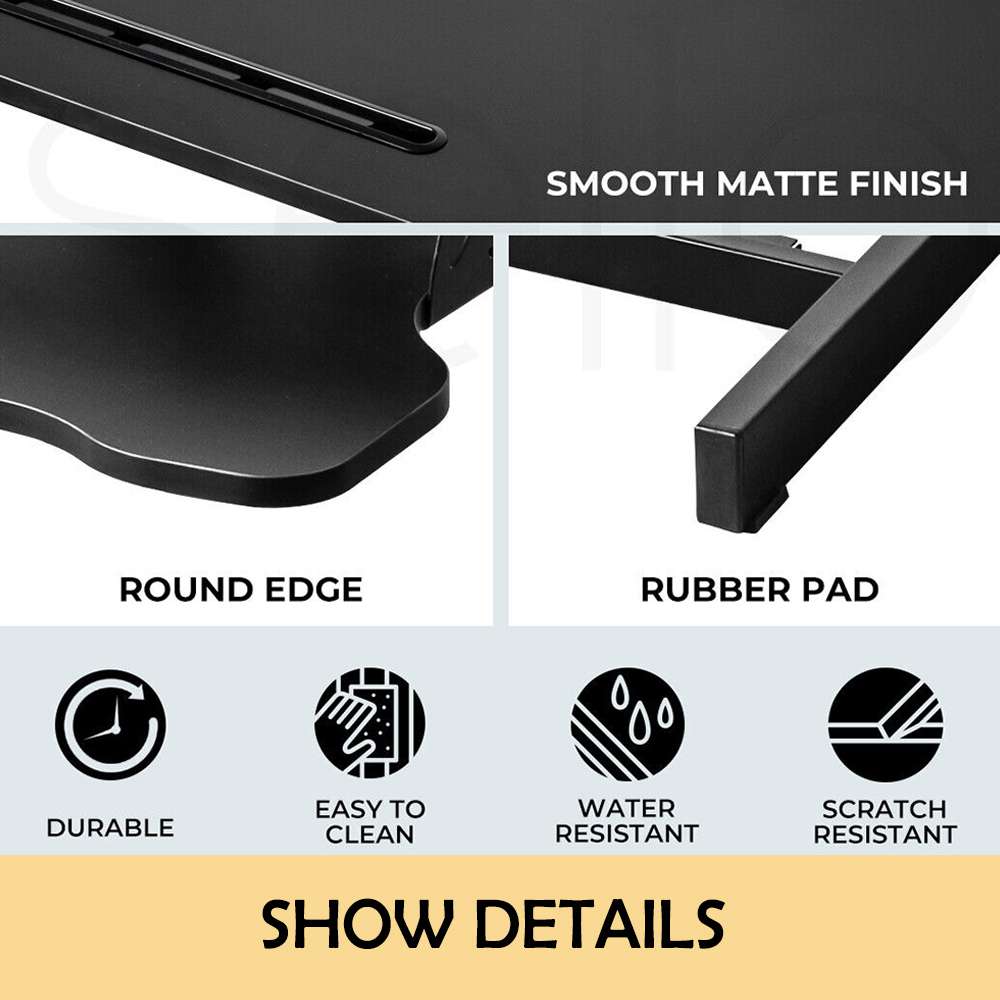 80*40CM Standing Desk Laptop Riser Height Adjustable Stand Up Sit Stand Computer Shelf