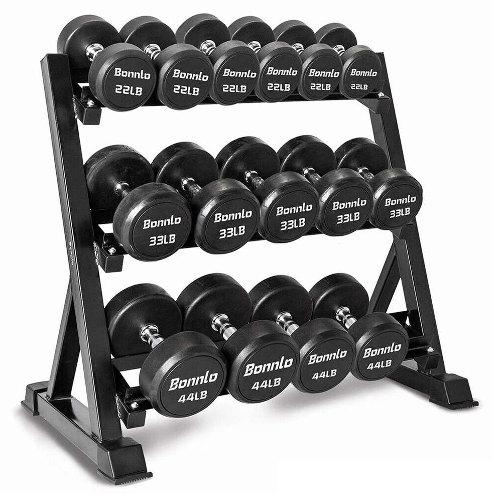 Heavy Duty Dumbbell Rack Storage Racking 3 Layers 9 Pair/ 6 Pair Home Gym Weight