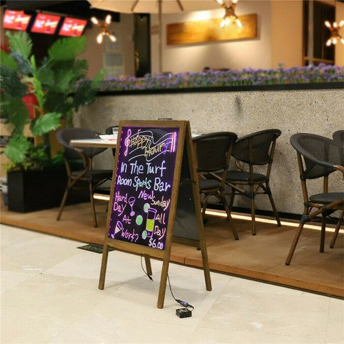 LED Message Writing Board Flashing Illuminated Erasable Neon Sign Sandwich Board