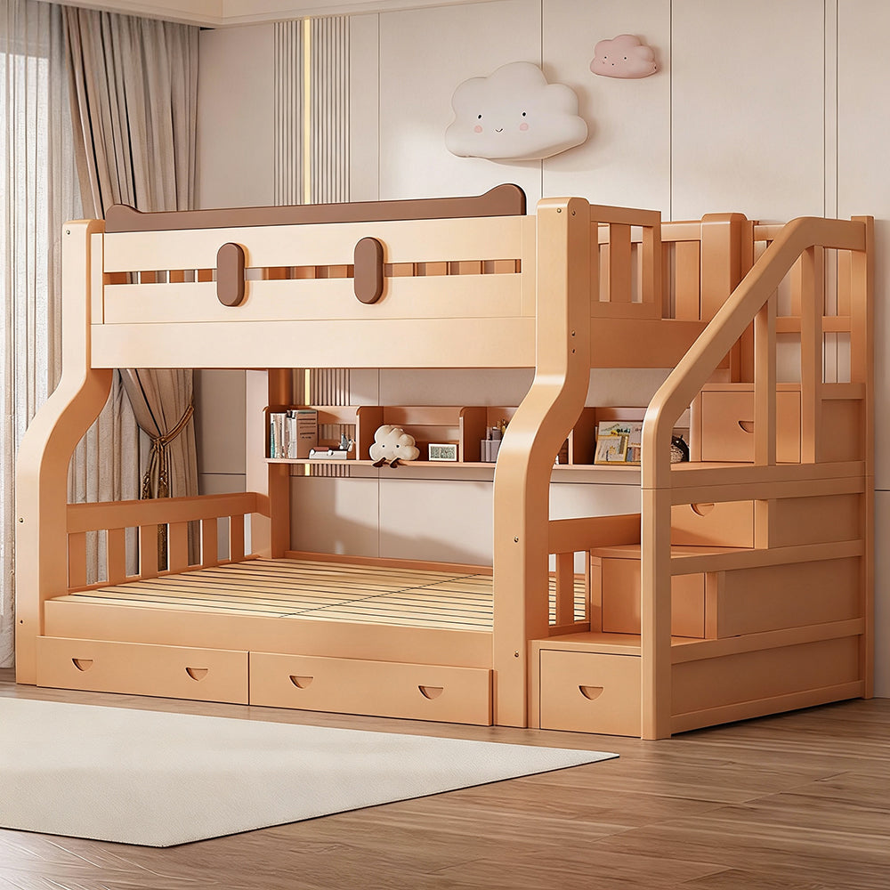 Loft Bed KIDS BUNK BEDS Mid Sleeper Slide \u0026 Ladder Pine Wood 3FT Single  Cabin Bed Frame £209.99 - UK Bunk Bed With Desk, image size:1000x1000