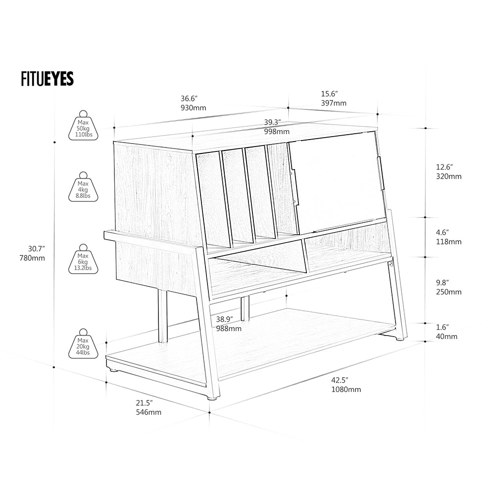 FITUEYES Modern Style Record Player Stand