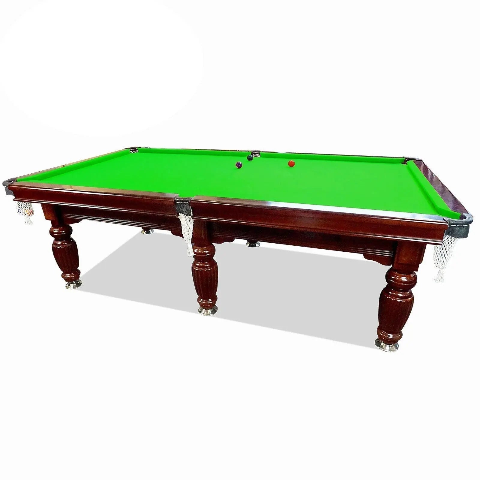 Eeeza 9FT Slate Billiard Pool Table with Full Accessories – Deep Mahogany Frame
