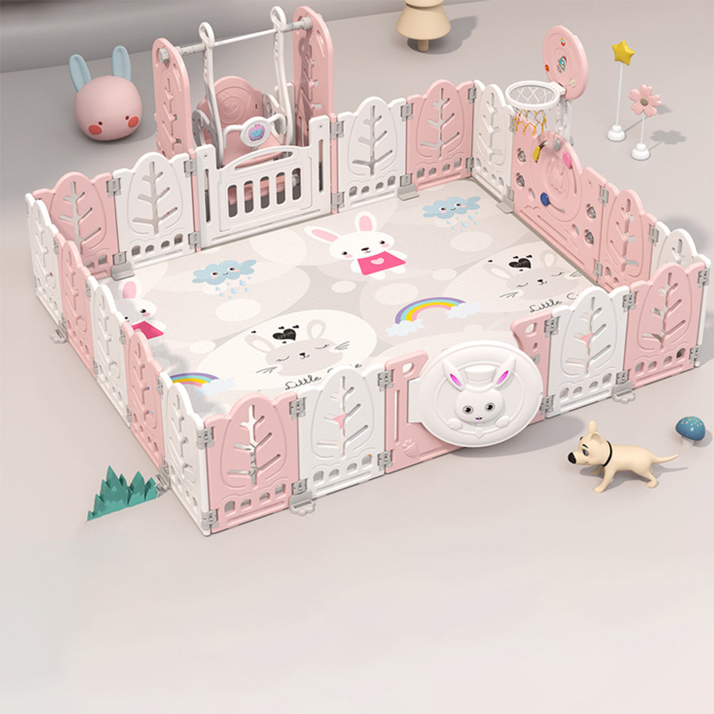 Eeeza Foldable Children's Playpen With Swing
