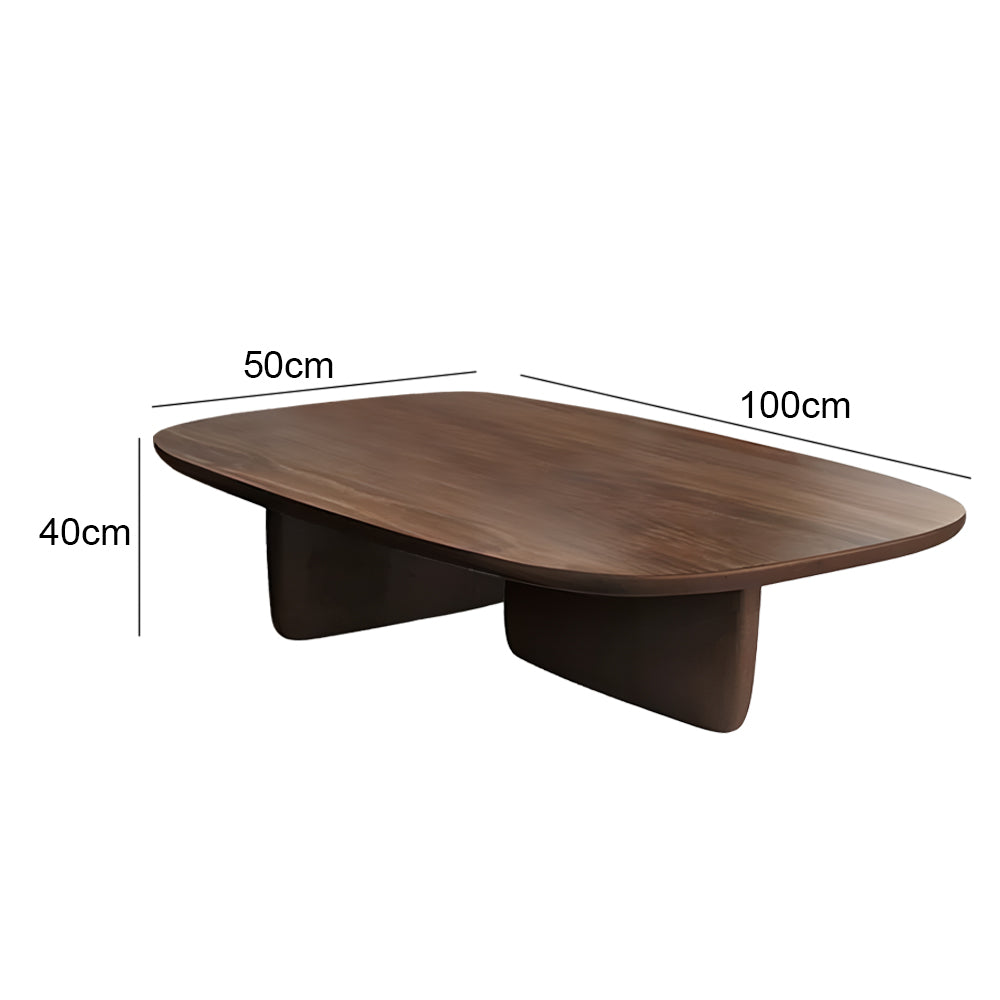 Eeeza Modern Solid Wood Coffee Table – Sculpted Minimalism with Everyday Utility