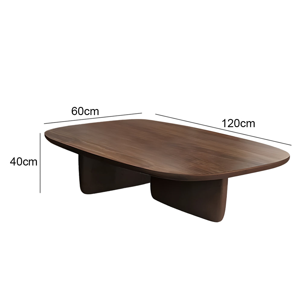 Eeeza Modern Solid Wood Coffee Table – Sculpted Minimalism with Everyday Utility