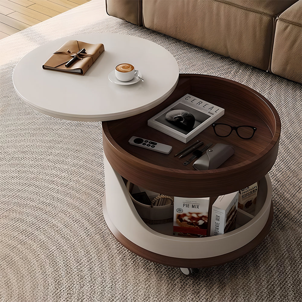Eeeza Foldable Multi-Layer Solid Wood Storage Coffee Table