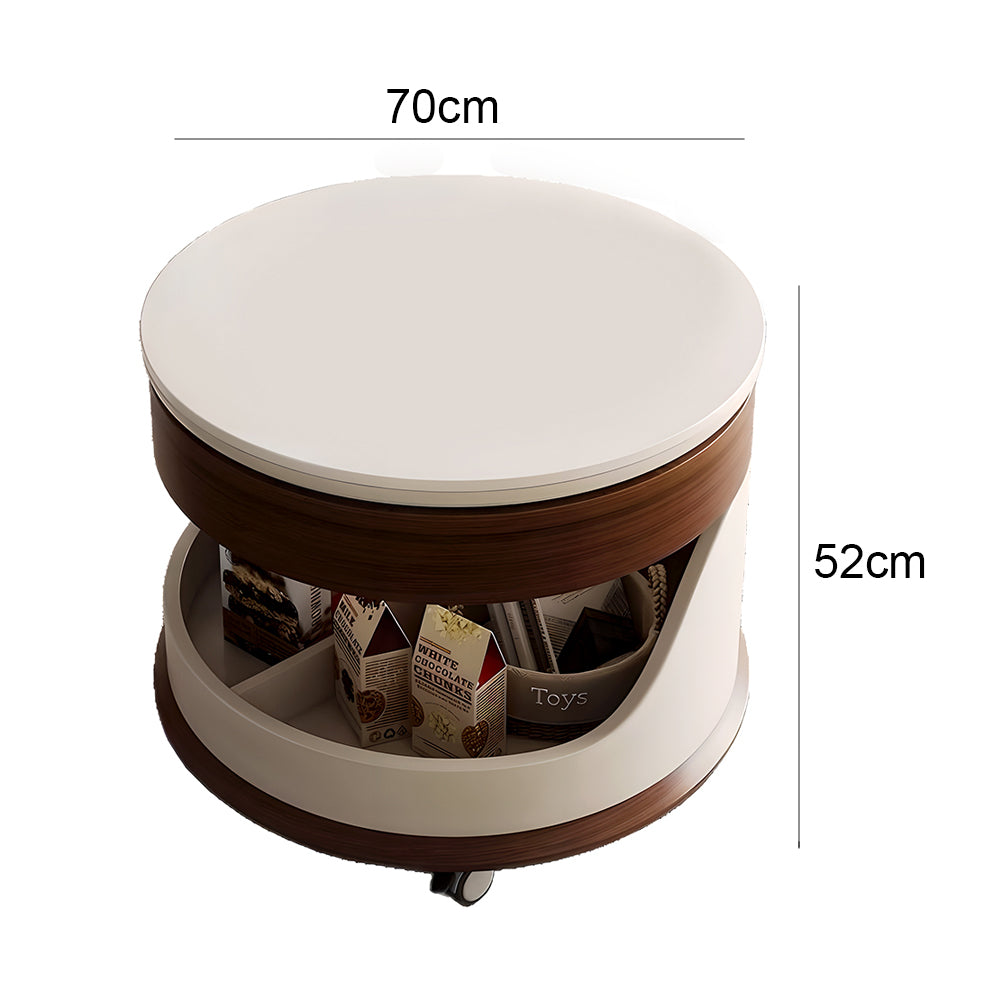 Eeeza Foldable Multi-Layer Solid Wood Storage Coffee Table
