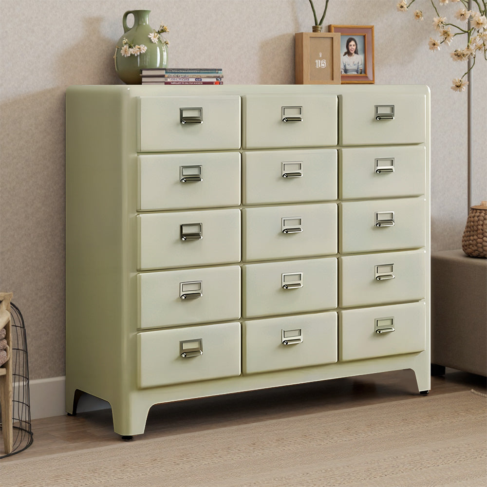 Eeeza 15-Drawer Modern Minimalist Metal Chest