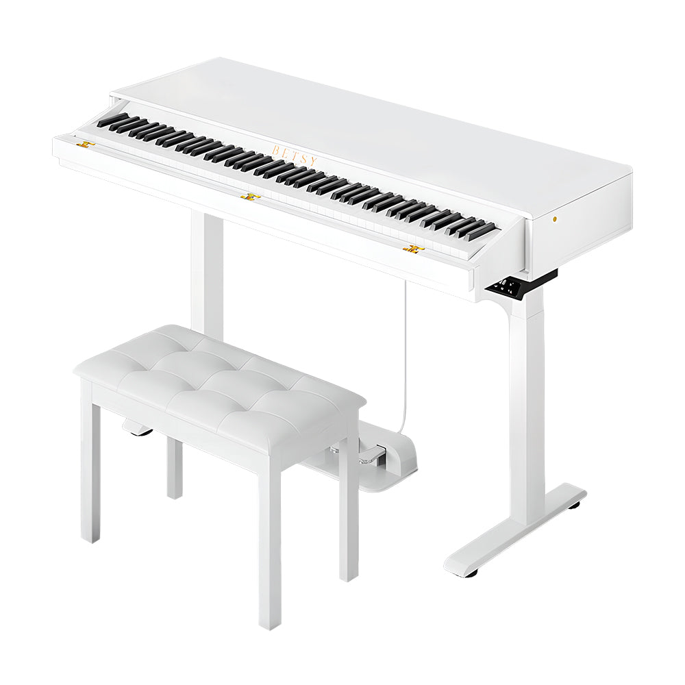 Betsy Smart Electric Height Adjustable 88 Key Full Size Weighted 2 in 1 Digital Piano With Bench
