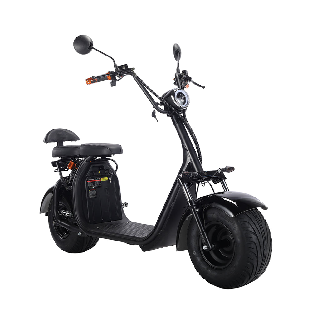 Eeeza 3000W 60V 12Ah Electric Scooter Off Road With Brushless Motor – Retro Style, Dual Seat, Hydraulic Disc Brakes