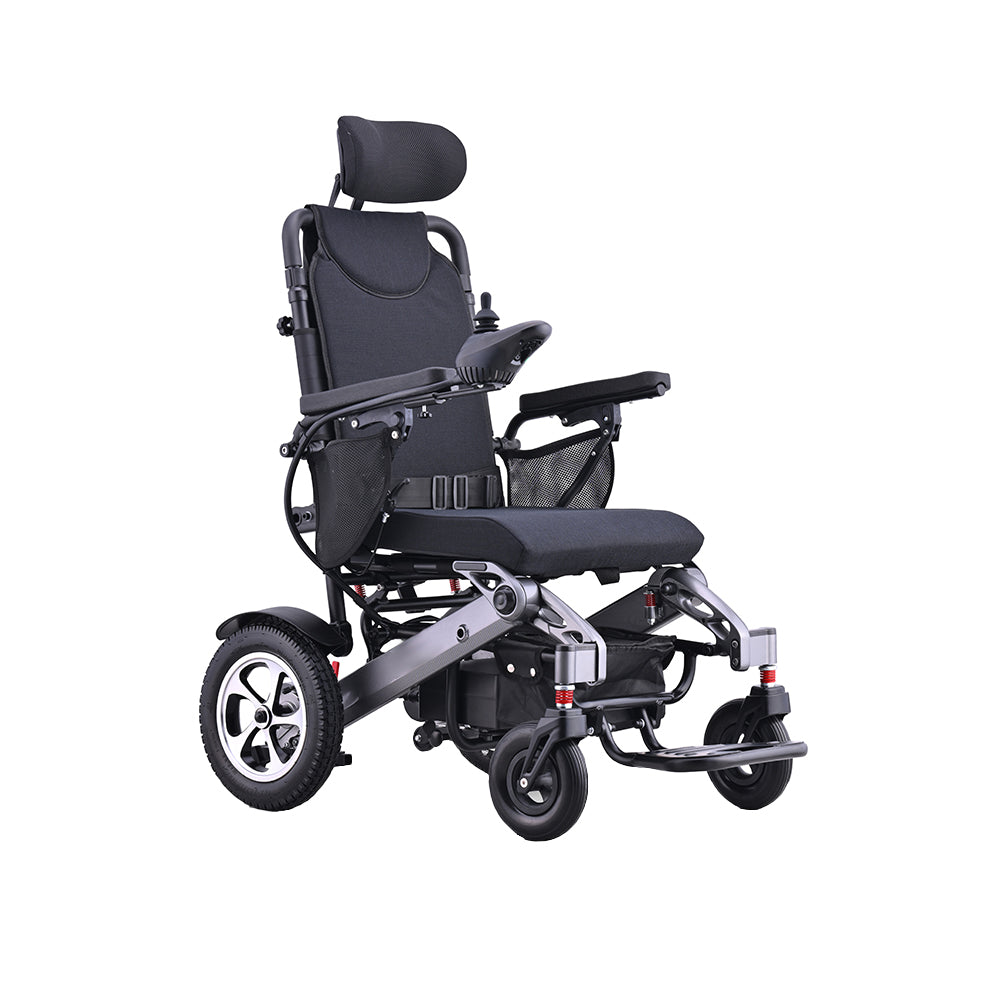 Eeeza 250W Foldable Electric Wheelchair – Lightweight Aluminium Frame, Dual Motors with Reclining Backrest