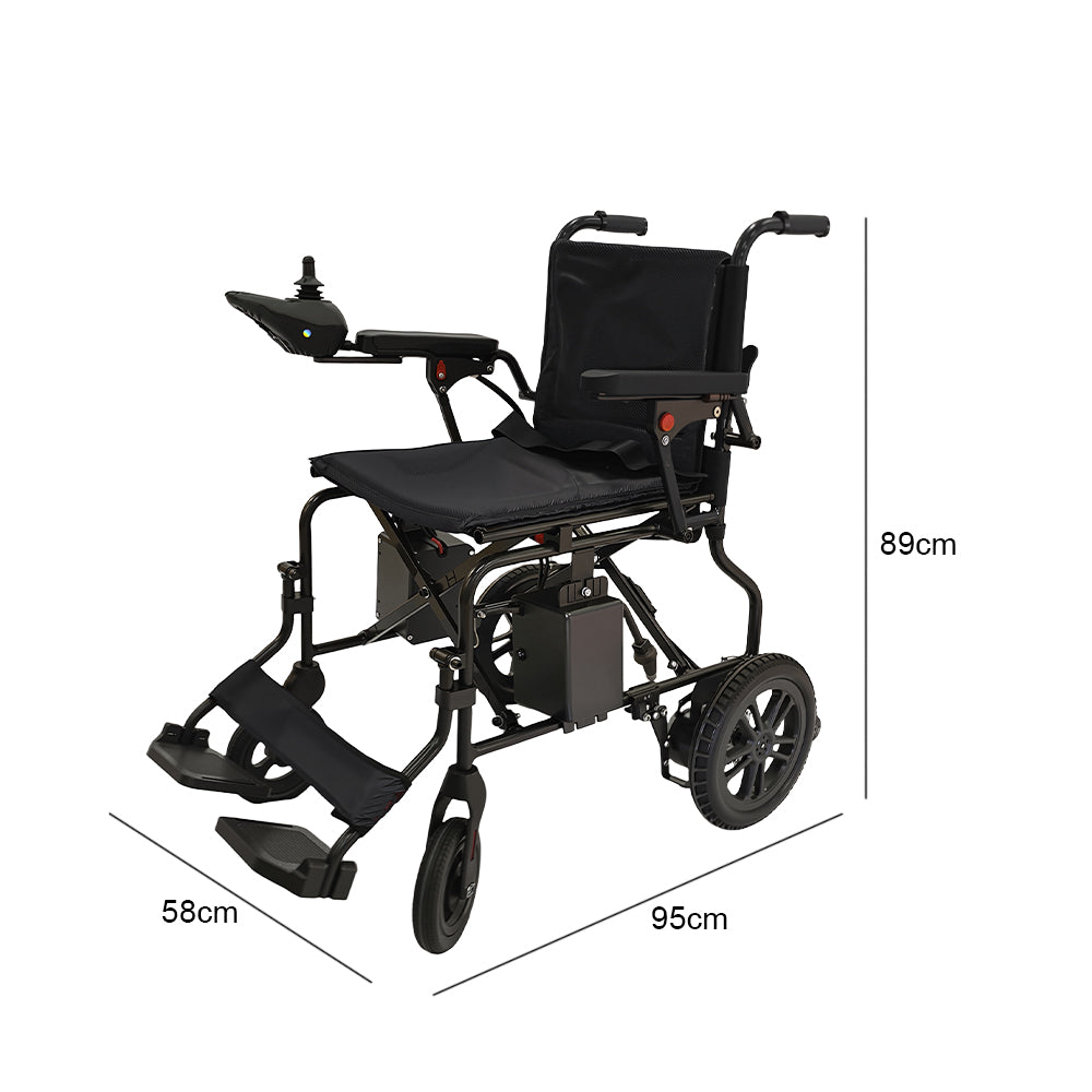 Eeeza Foldable Electric Wheelchair – Dual Motor Mobility with 10–15km Range, Compact & Travel-Ready