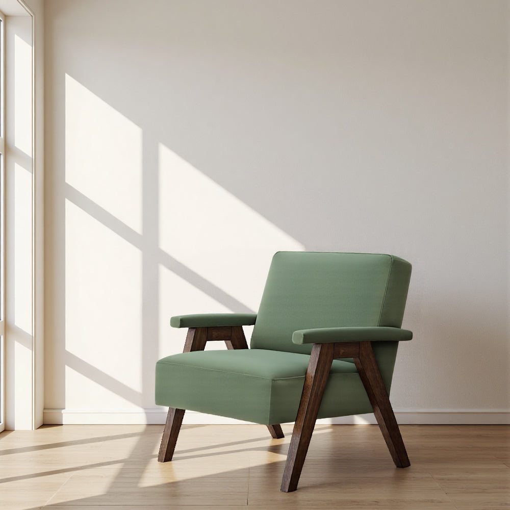 Brio Ergonomic Wood Frame Living Room Chair